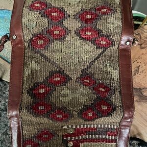 Tapestry cross body clutch wallet